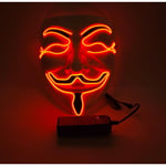 Red V LED Face Mask Halloween Scary Movie Cross Eye Light Up Halloween Mask