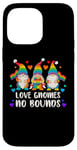 Coque pour iPhone 14 Pro Max Fierté LGBT, Nains de jardin, Couleurs arc-en-ciel