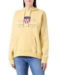 GANT Women's Rel Archive Shield Hoodie Hooded Sweatshirt , Dusty Yellow,XS