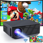 Mini Videoprojecteur,Projecteur Video Portable Native 1080P,Retroprojecteur Home Cinéma 20000 Lumens,Compatible Ios/Android/Pc/Ps5/Tv Stick/Hdmi/Usb(Gris)