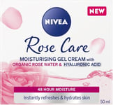 NIVEA Soft Rose 24h Day Cream (50 ml), Face Care with Rose Water and Hyaluron,