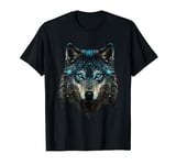 Animal Wolves Abstract Wolf Lover Howling Wolf Wolf Face T-Shirt