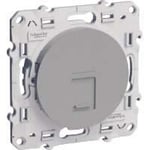 Prise murale RJ45 - SCHNEIDER - Odace - Gris Aluminium - 2P+T - Monophasé