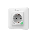 TELLUR SMART Prise Murale Connectée Alexa, Contrôle d'Application, Prise Connectée WiFi Compatible Alexa, Siri Shortcuts et Google Home, Moniteur d'Énergie, 3000W, 16A, Aucun Hub Requis