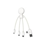 Xoopar Câble Multi USB Mr Bio Smart - Fonction NFC -4 en 1 - Câble USB-C,USB, Micro USB,Lightning Blanc - Chargeur USB Universel pour Smartphone Apple iPhone Samsung Google Huawei Xiaomi LG Kindle