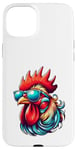 Coque pour iPhone 15 Plus Lunettes de soleil rétro vintage en forme de coq