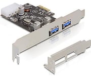 PCIe x1 kort. USB 3.0. 2xTyp A portar(2 ext). molex-ström