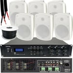 1200W LOUD Outdoor Bluetooth System 6x White Speaker Weatherproof Music Player