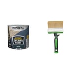 RONSEAL Ultimate DECKING Paint Charcoal 2.5L & Fit for The Job 4 inch Large Capacity Shed and Fence Block Brush