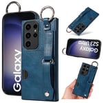 samsung Samsung Galaxy S23 Ultra Hand Strap PU Card Case Navy