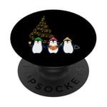 Musical Penguins Singing Carols Christmas Penguin Lover PopSockets Adhesive PopGrip