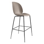 Gubi - Beetle Bar Chair Un-upholstered, Conic Base Black, New Beige Shell,  - Barstolar & barpallar - GamFratesi - Beige - Metall/Plast