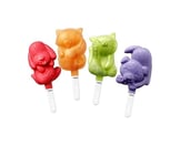 Zoku Cats & Dogs Ice Pop Lolly Mould (4 Sticks) one Stackable Tray with Two cat and Dog Ice Lolly Moulds Spill Resistant Lid