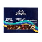 Josh & Jim's - Milk Chocolate Slabs (3x100g), Mississippi Fudge, Dark Choc Flakes, Sea Salted Caramel, Vanilla & Choc Candy Beans, Natural Flavours, Certified Palm Oil, Recyclable, Rainforest Alliance