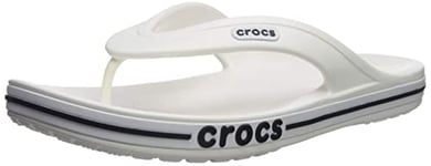 Crocs Unisex Bayaband Flip Flop, White/Navy, 6 UK