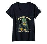 Womens I Don't Give A Schnitzel German Beer Wurst Funny Oktoberfest V-Neck T-Shirt