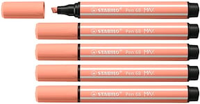 Feutre dessin STABILO Pen 68 MAX ARTY - Lot x 5 Feutres Coloriage Pointe Large - rose abricot