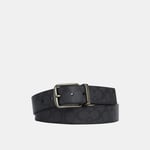 Coach Mens Wide Harness CTS Reversible Belt in Signature - Charcoal material_Plastic - One Size