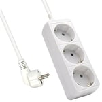 Ewent EW3958 Power Strip 3 Schuko Power Strip 45 °, 3680 W, 250 V, Blanc [Classe d'efficacité énergétique A]