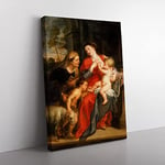 The Virgin And Child By Peter Paul Rubens Classic Painting Canvas Wall Art Print Ready to Hang, Framed Picture for Living Room Bedroom Home Office Décor, 60x40 cm (24x16 Inch)