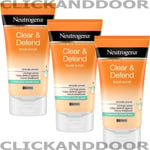 3 X Neutrogena Clear & Defend Facial Scrub For Spot-Prone Skin 150ml