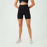 Seamless Ribbed Shorts Svart