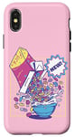 Coque pour iPhone X/XS Fresh Out of Fucks Céréales Drôle Ironique Sarcastique Rétro Comic