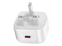 Estuff - Strömadapter - 20 Watt - 3 A - Apple Fast Charge, Pd 3.0, Quick Charge 3.0 (24 Pin Usb-C) - Vit - Storbritannien