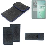 Felt Case for Realme 12+ 5G dark gray blue edge Cover bag Pouch