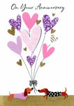 On Your Anniversary Heart Balloons Greeting Card Second Nature Just To Say Cards