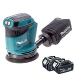 Makita DBO180Z 18V Li-ion Cordless Random Orbit Sander With 2 x 5.0Ah Batteries