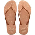 Havaianas Slim Gloss Women Flip Flops | Color: Beige | Size: 8 UK