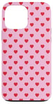 Coque pour iPhone 13 Pro Max Mignons Mini Coeurs Rouges sur Fond pour Filles