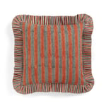 Kuddfodral Jaipur Stripe roströd & grå 48x48 cm