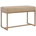 Banc d'entrée beige 80 cm velours