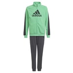 adidas Boy's B Bos Cot Tracksuit, Top:semi screaming green/carbon/black Bottom:CARBON S18/BLACK, 8-9A UK