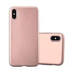 Coque pour Apple iPhone X / XS en METALLIC OR ROSE Housse de protection Étui en silicone TPU flexible - Neuf