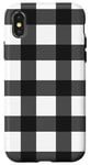 iPhone X/XS Black White Checkered Plaid Flannel Gingham Pattern Checker Case