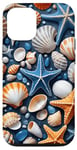 Coque pour iPhone 12/12 Pro Blue Starfish Seashells Ocean Theme Women Beach Coastal Girl