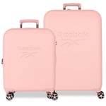 Reebok Franklin Valise Cabine, Set valises, fabriquée en ABS, Un matériau résistant et léger, Fermeture TSA, Quatre Roues Doubles à Rotation multidirectionnelle, par Joumma Bags, Nude, Set valises