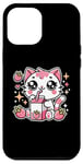 iPhone 12 Pro Max Funny Cat Kawaii Strawberry Milk Cartoon Anime For Women Case