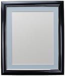 FRAMES BY POST Soda Picture Photo Frame, Plastic, Charcoal with Blue Mount, 60 x 80 Image Size 50 x 70 cm