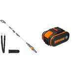 WORX - Elagueuse/tronçonneuse sur tige télescopique 20V - WG349.9 -⌀ 20 cm & Batterie Lithium-Ion 20V - 4Ah - WA3553