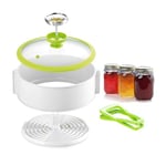 Wintem Stérilisateur avec thermomètre et couvercle pour bocaux 23 cm - Dimensions 27,5 cm Hauteur adaptateur 8 cm Hauteur totale 15,5 cm - Facile à utiliser et à nettoyer - de la confiture à la sauce