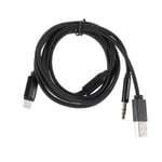 Lightning till 3,5 mm + USB Laddningsljud AUX-adapterkabel för iPhone iPad