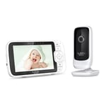 Hubble Nursery View Premium 5" Video Baby Monitor with Pan & Zoom  in White