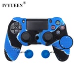 Sininen Camo-19 Colors Liukumaton silikonisuojakotelo Sony PlayStation Dualshock 4 PS4 DS4 Pro Slim Controller & Stick Grip -ohjaimelle