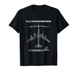 B-52 Stratofortress Aircraft Airplane Schematic Bomber B52 T-Shirt