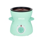 Jocca - Machine à Fondue Funny Cooking Turquoise | Capacité 350ML, 2 Températures | 25W | Idéal pour Fondue au Chocolat ou au Fromage | Bol Antidérapant et Amovible