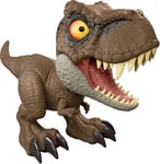 Mattel Jurassic World Roar Command Tyrannosaurus Rex Dinosaur Figure Toy, Record and Play Dino Speak T-Rex, Tail-Activated Attack & Roar, JCW01